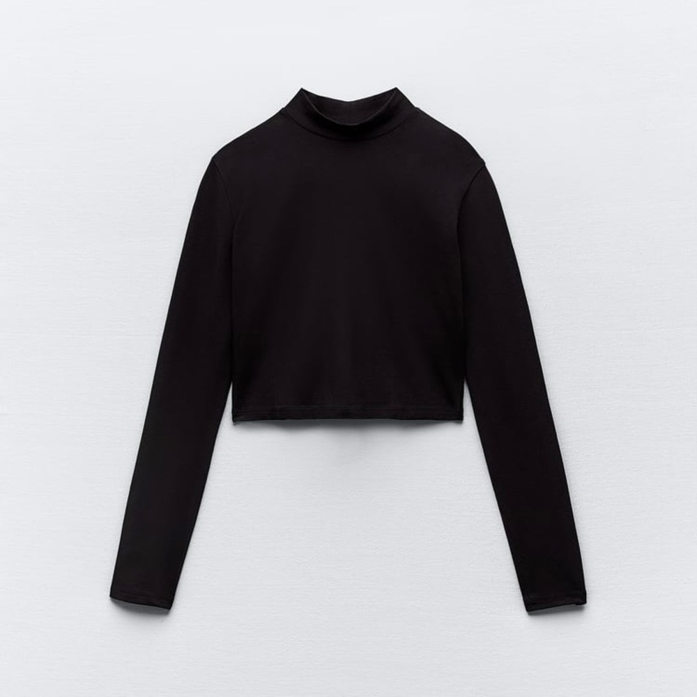 NWOT Zara Cropped Mock Neck Top
Color: Black - Picture 5 of 11